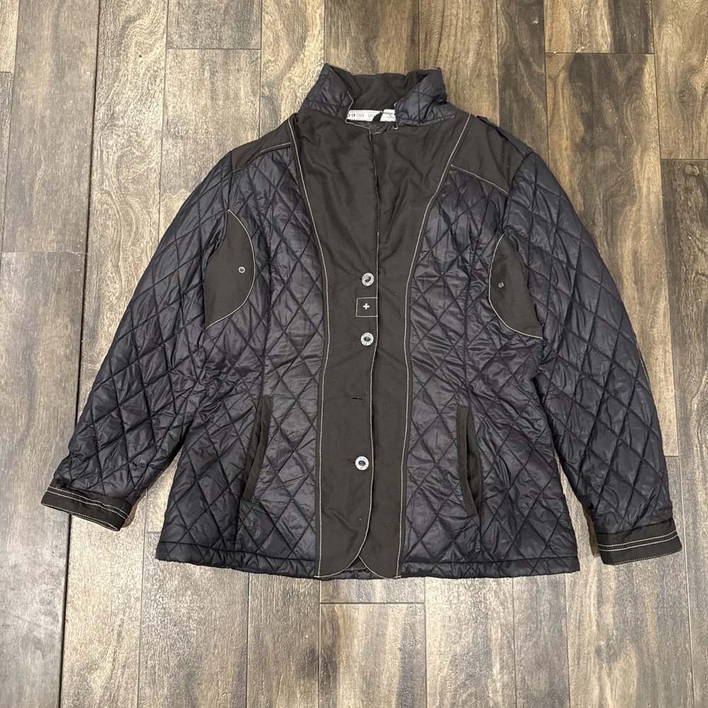 Sportalm Kitzbuhel Diamond-Quilted Button-Down Jacket Women's Size 44 Black